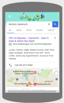 GPs on Bayview paid search ad